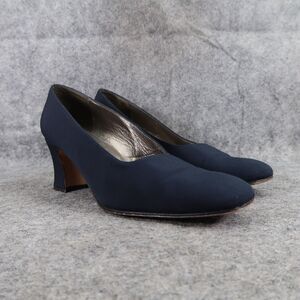 Sesto Meucci Shoes Women 7 Pumps Vintage Fashion Classic Blue Chunky Heel Narrow